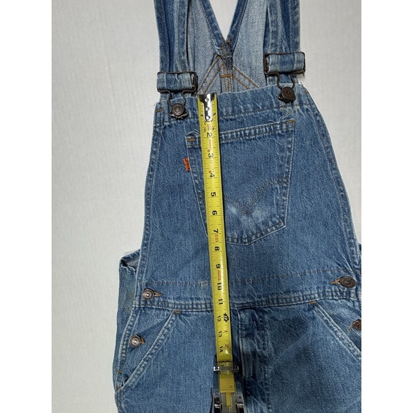 VTG 70s Levis Orange Tab Overalls Womens 28 42 Taron Zip USA Rivets DISTRESSED - Picture 7 of 16